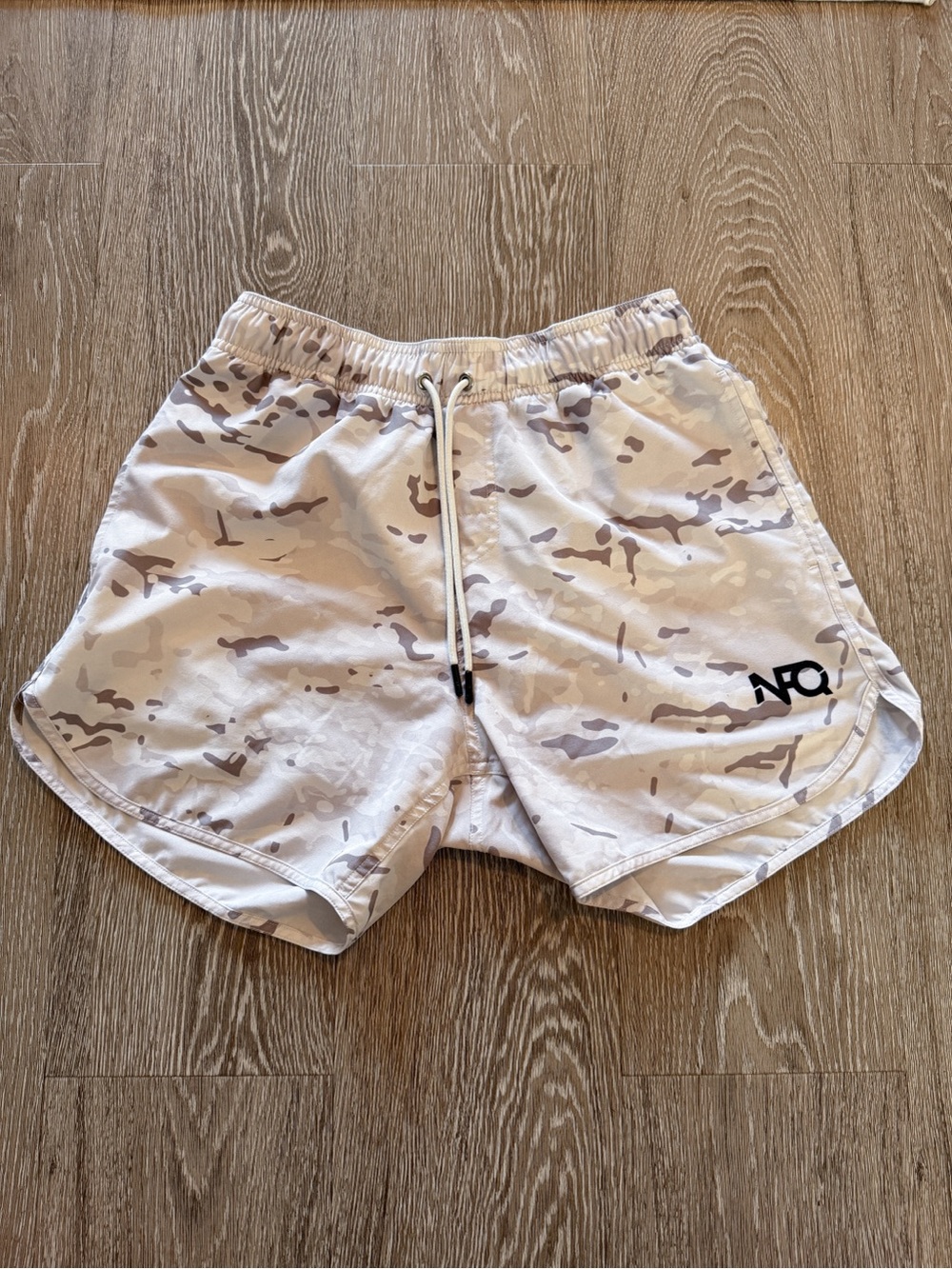 NFQ White Camo Drawstring Athletic Shorts - Men’s sz. Small